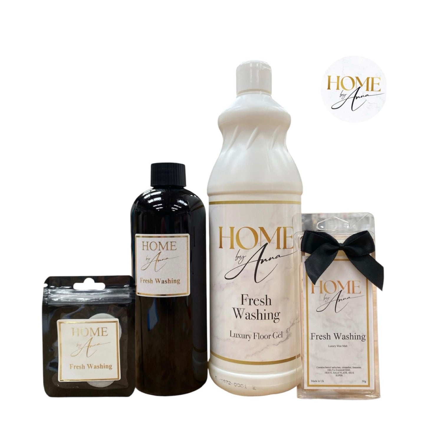 Luxury Fresh Washing Home Bundle - Floor Gel, Humidifier Juice, Wax Melt, Hoover Disc