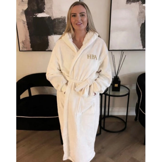 Signature Logo Dressing Gown Robe - Free Wax Melt Pack With Every Dressing Gown,Cream, Pink or Grey