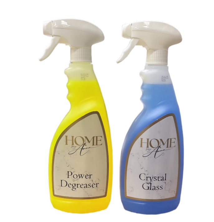 New Crystal Glass Window Cleaner and Power Degreaser Spray in Lemon scent Duo Bundle 💛