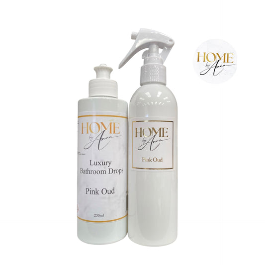 Luxury Bathroom Drops and Room Spray Duo - Pink Oud