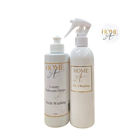 Luxury Bathroom Drops and Room Spray Duo - Fresh Washing