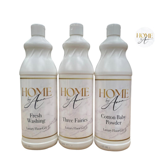 Luxury Foaming Floor Gel - Home By Anna - Wholesale Box of 12 - Fresh Washing - Cotton Baby Powder - Three Fairies