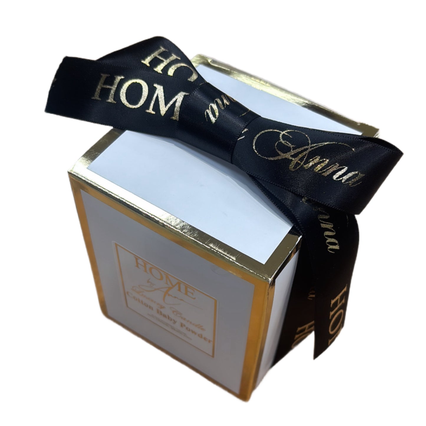Luxury Large White  Boxed Candle In Our Exclusive Signature Scent,Arabic Vanilla and Cotton Baby Powder Scents