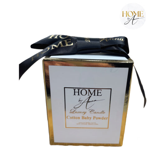 Luxury Large White  Boxed Candle In Our Exclusive Signature Scent,Arabic Vanilla and Cotton Baby Powder Scents