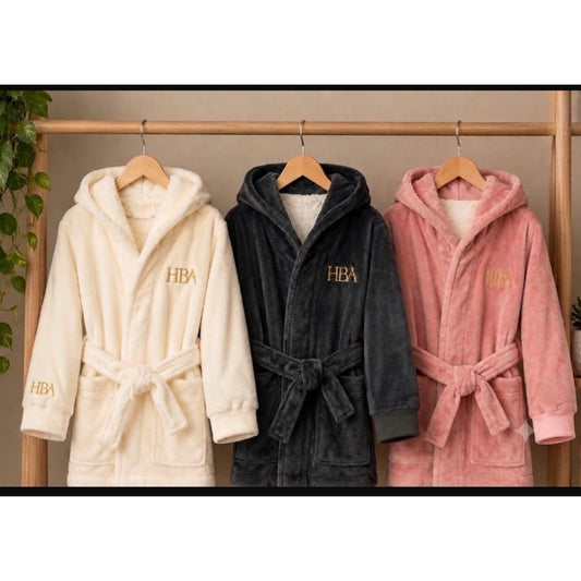 Signature Logo Dressing Gown Robe -  Free Wax Melt Pack With Every Dressing Gown,Cream,  Pink or Grey